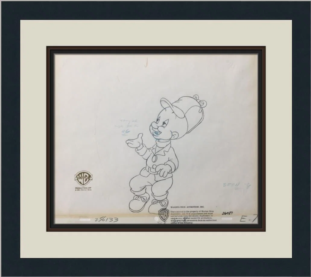 Warner Bros Elmer Fudd Original Production Drawing Custom Framed Art COA