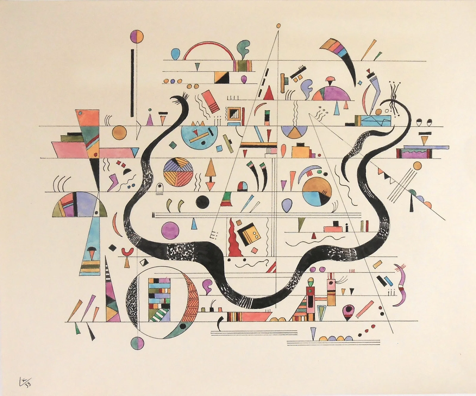 Wassily Kandinsky* (1866-1944) Watercolor (See Guarantee & Fine Art Disclaimer)