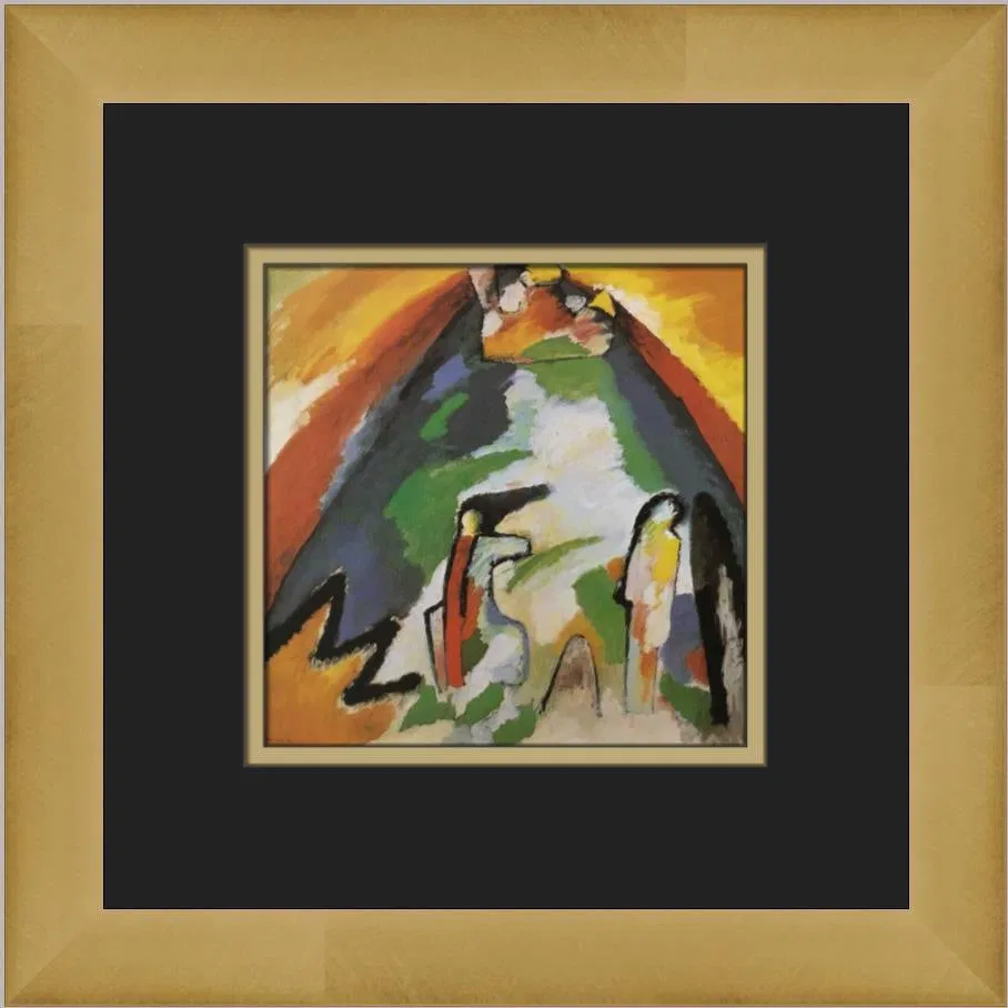 Wassily Kandinsky Mountain Custom Framed Offset Lithograph Art Print