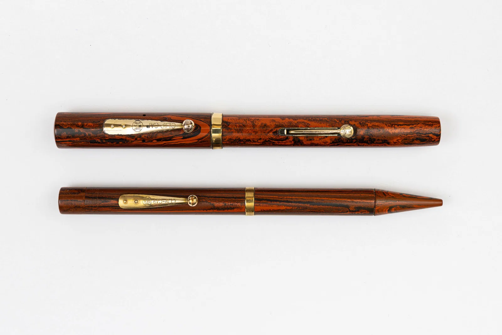 Waterman Ideal 55 Red Mottled Fountain Pen & Pencil Set