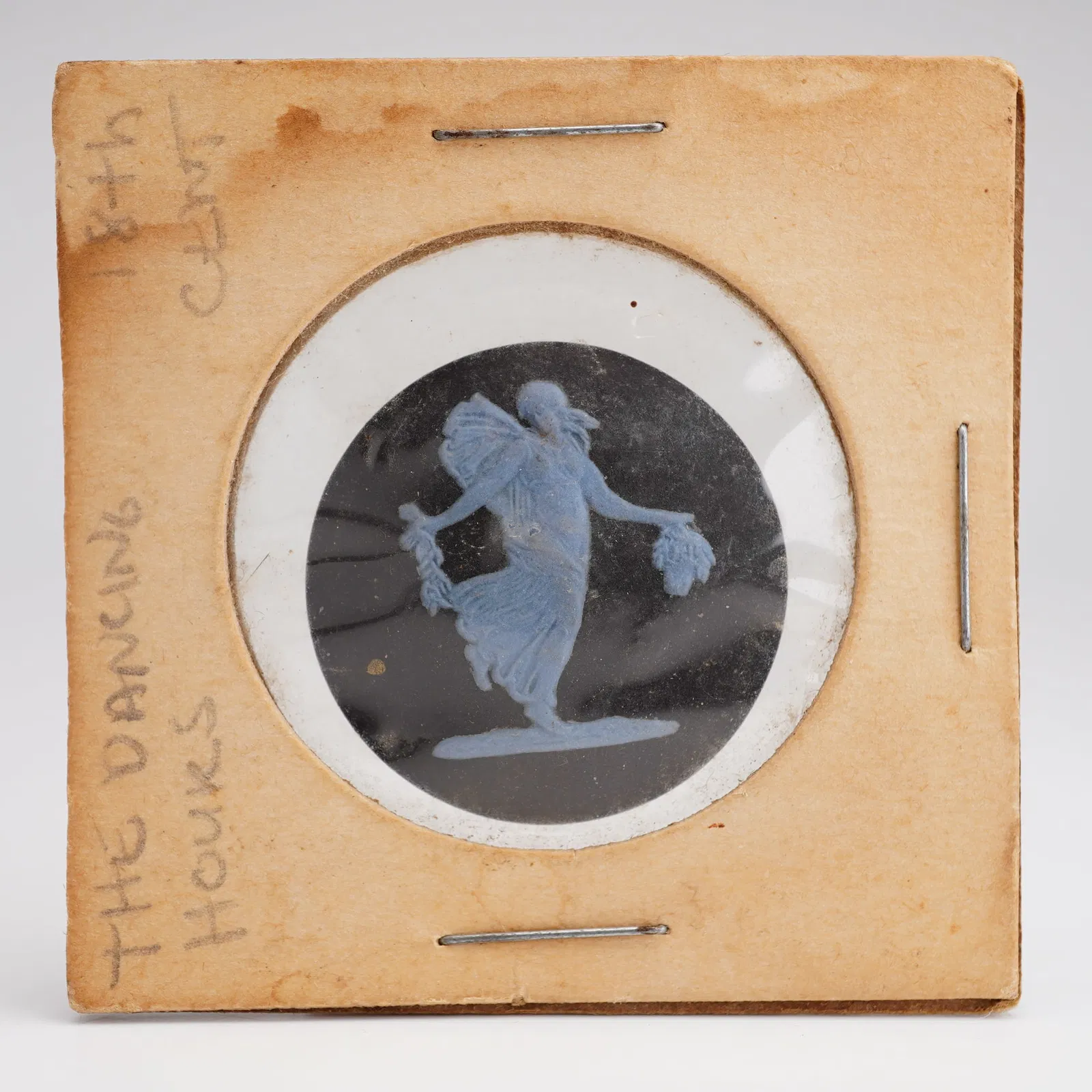 Wedgwood Black and Blue Jasperware Mini Plaque of the Dancing Hours