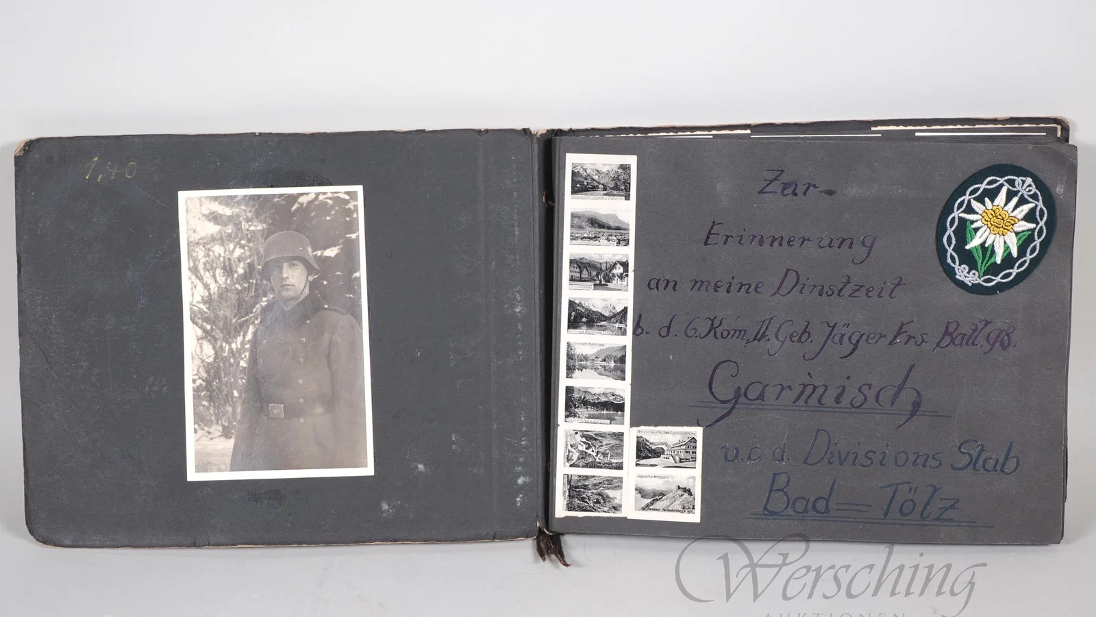 Wehrmacht photo album Gebirgsjäger-Ersatz-Bataillon 98 Garmisch, with General