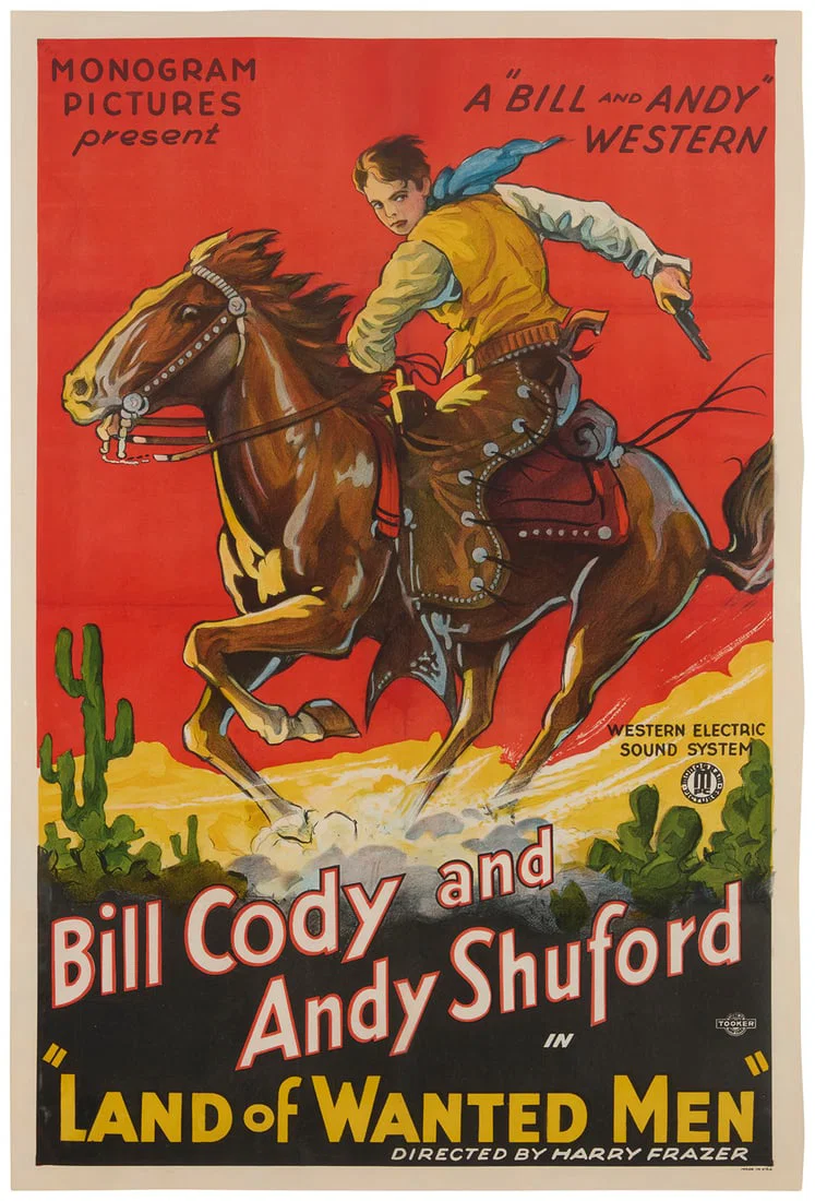 Western Movie Poster for "Land of Wanted Men," circa 1931