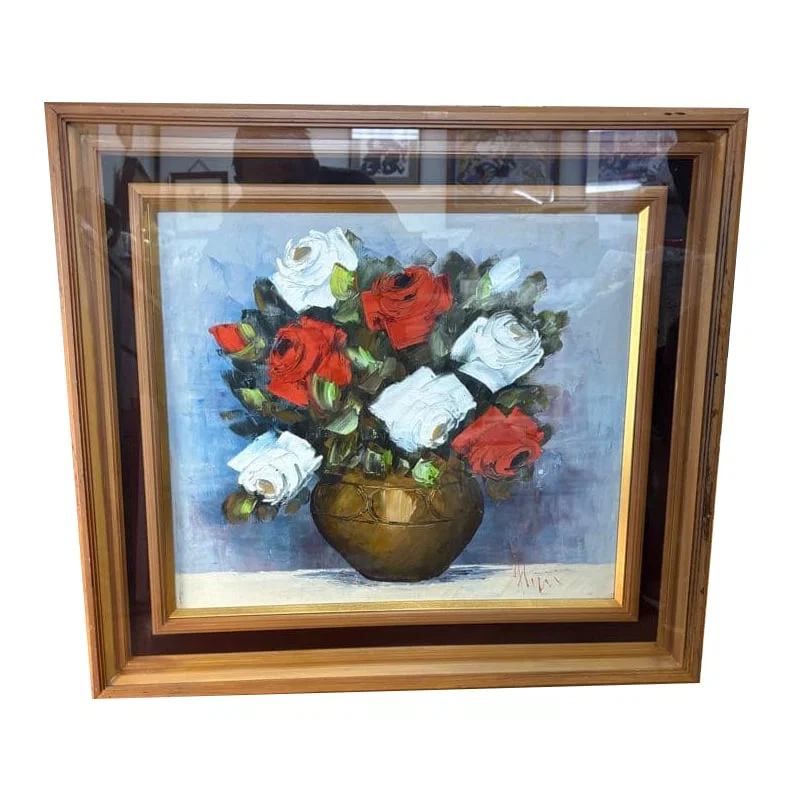 Western painter Fujii Shoji - Rose, oil painting, F6 size