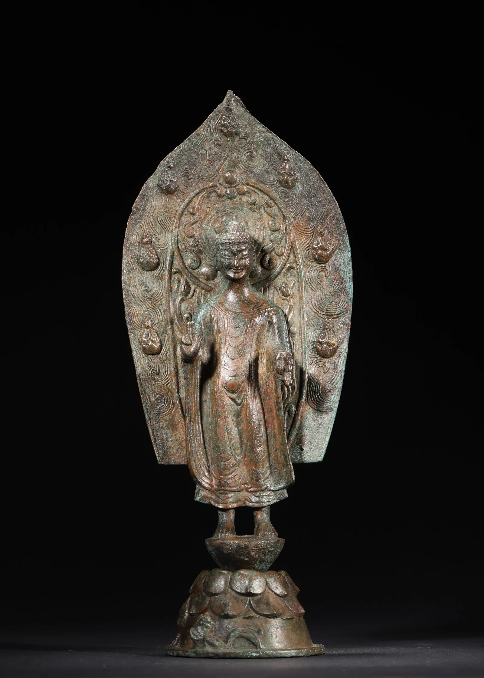 WESTERN WEI DYNASTY (5TH YEAR OF DATONG REIGN) BRONZE SHAKYAMUNI BUDDHA STATUE WITH MANDORLA