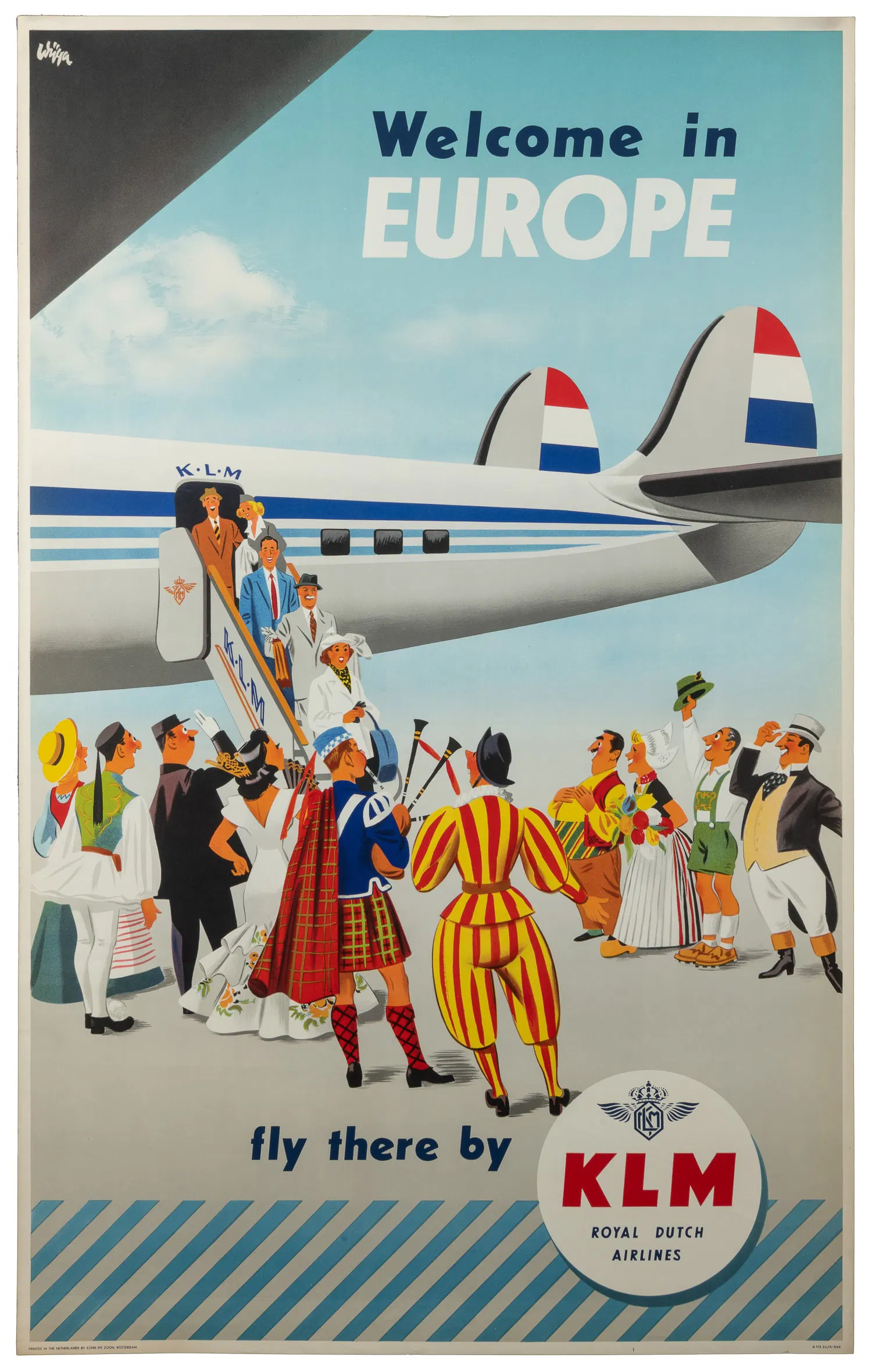 WIJGA, Jan (1902 - 1978). Welcome in Europe / KLM.
