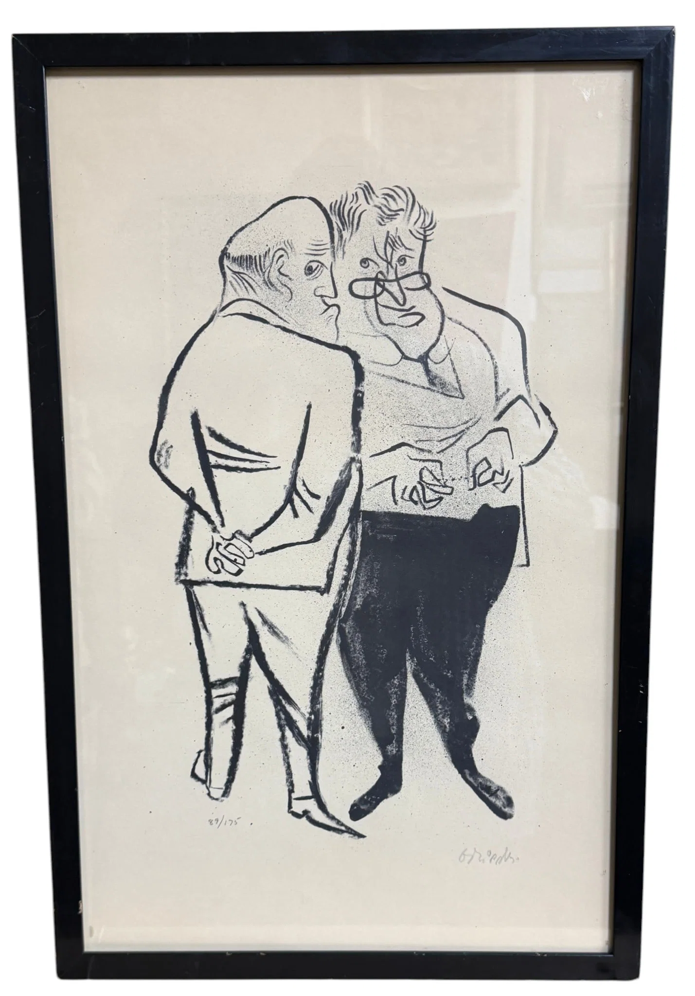William Gropper (1897-1977) Caricature of Two Gentlemen Signed Lithograph