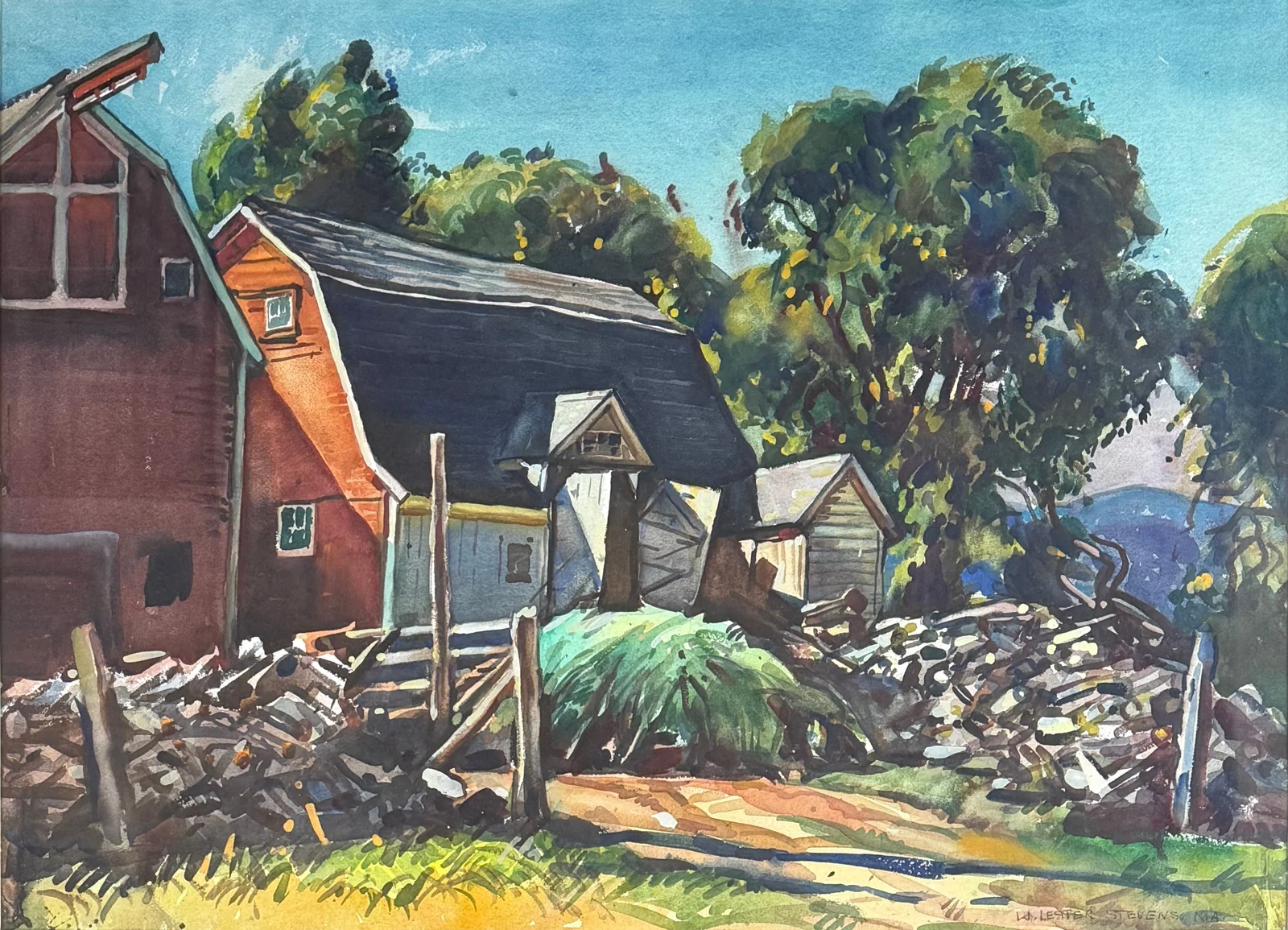 William Lester Stevens (1888-1969) The Old Barn