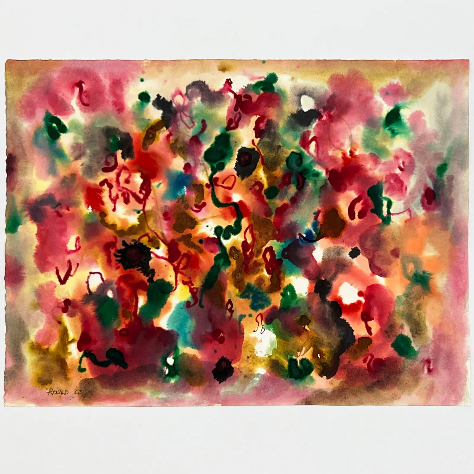 William Ronald - Untitled (Green and Red Composition)