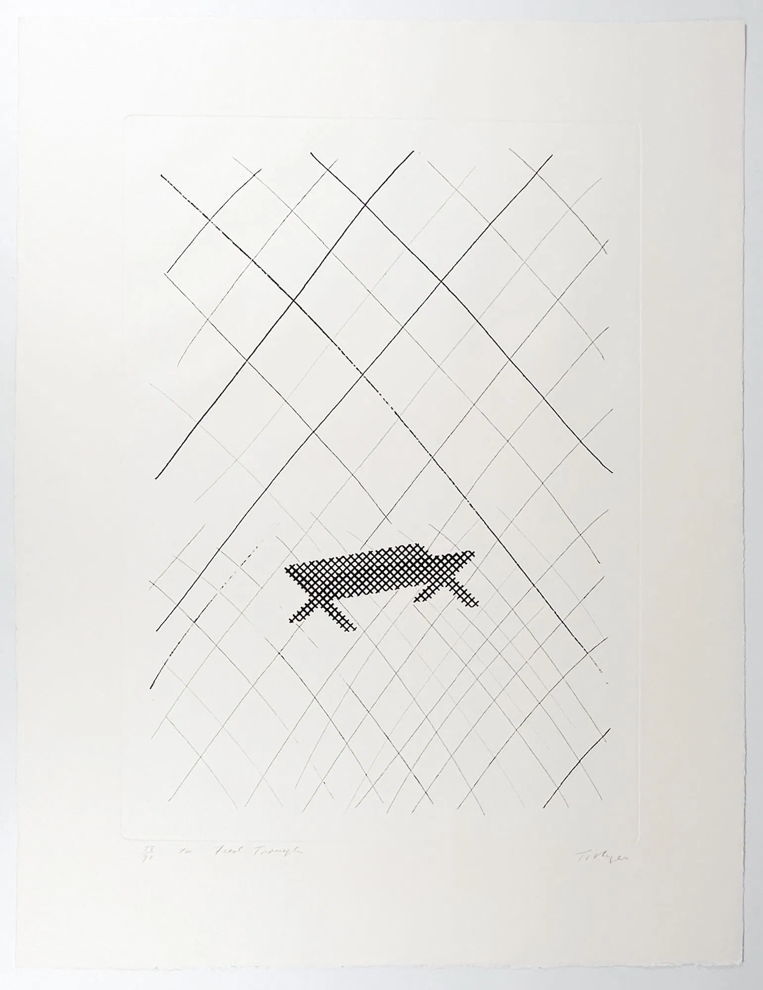 William Tillyer (b. 1938) Etching on Paper, Feed Through, 1974