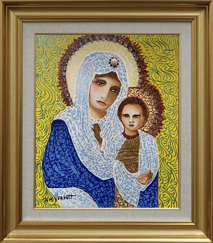 William Verdult (Dutch 1939-2016) Original Oil painting on board bejewelled