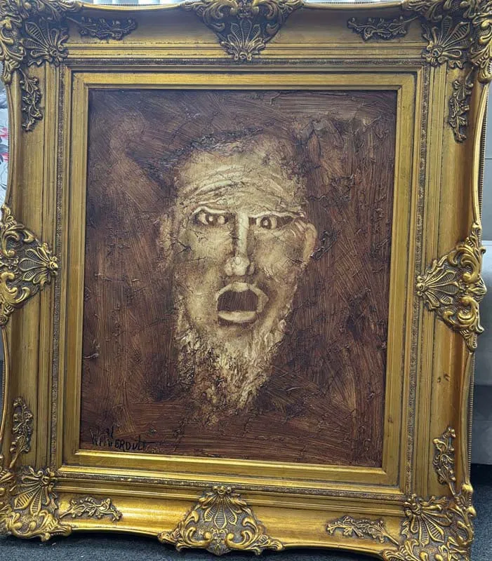 William Verdult (Dutch 1939-2016) original oil painting on canvas Fear