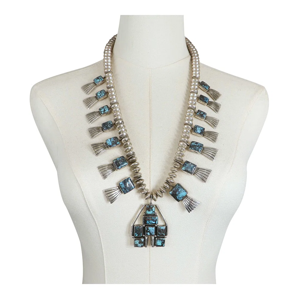 Wilson Padilla Vintage Award Winning Navajo Artist Spider Web Turquoise Detailed Masterpiece