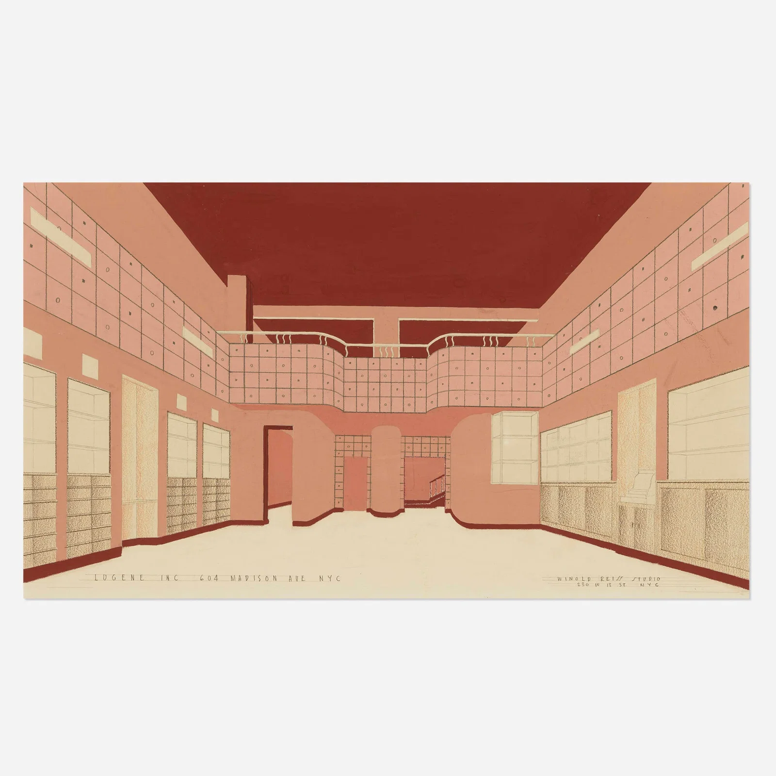 Winold Reiss, Lugene Inc. 604 Madison Ave. NYC interior rendering