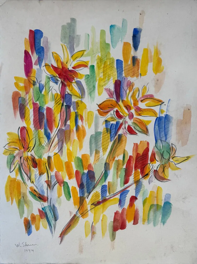 Wladyslaw Strzeminski (Attributed) Mixed Media on Paper Art: 24" x 18" No COA