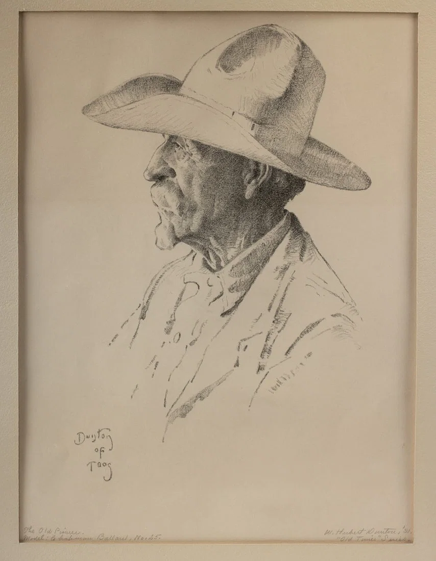 Wm. Herbert Dunton lithograph -"The Old Pioneer" (1931)