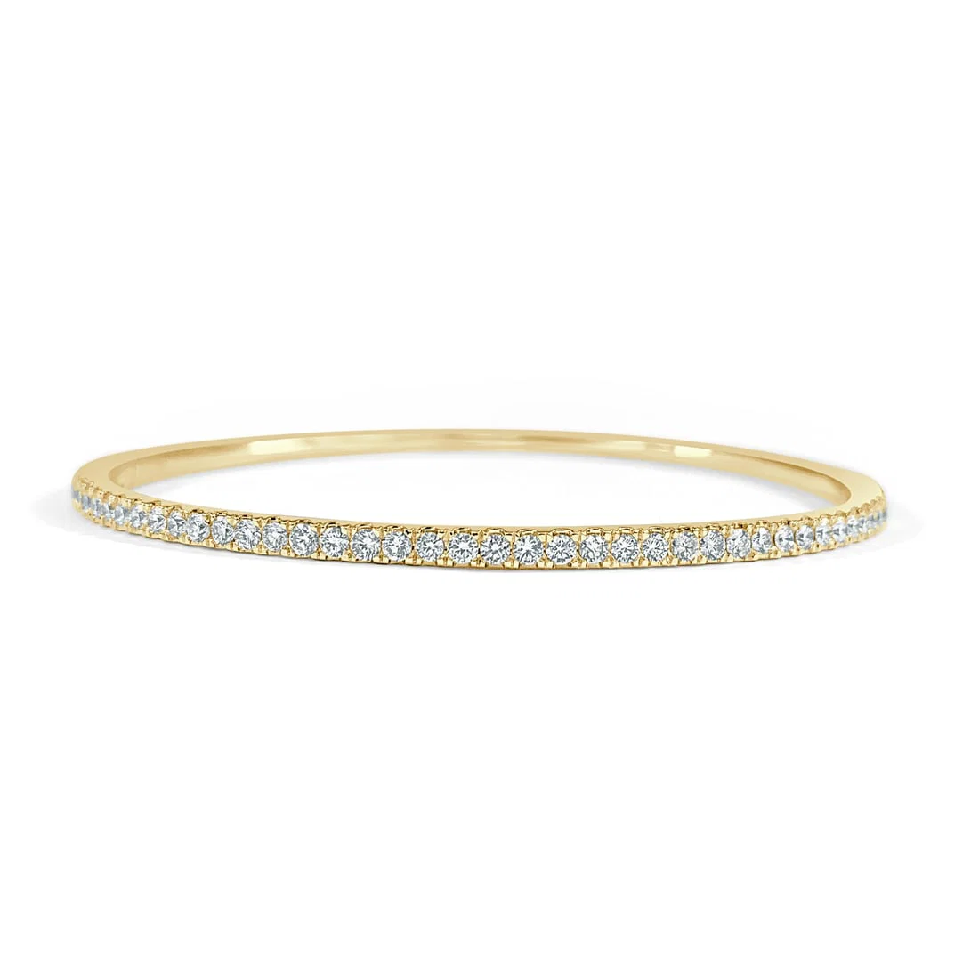 Women's 14K Yellow Gold Bangle Bracelet with 1.00 Carat Diamonds