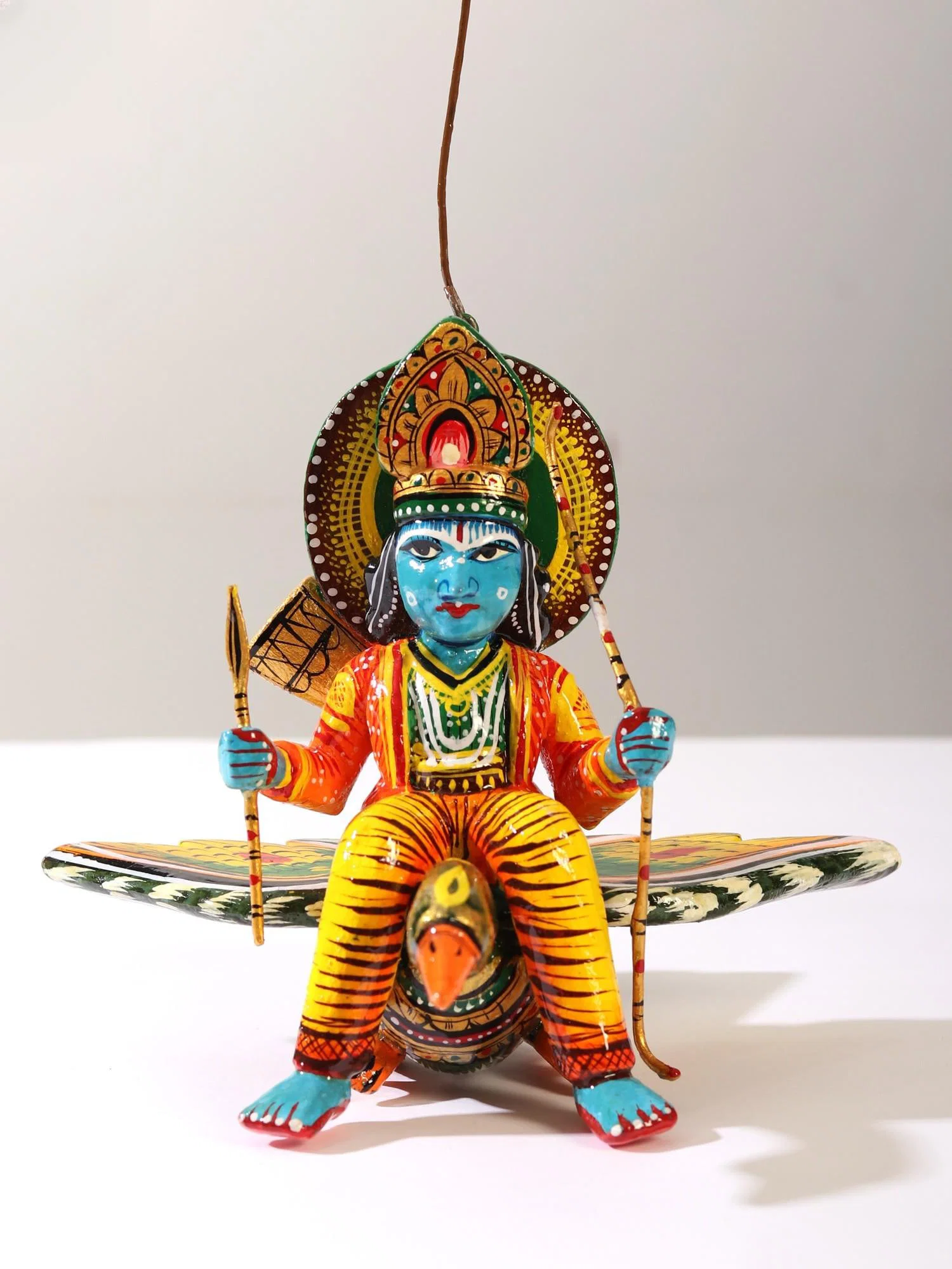 Wood Lord Ram on Bird - Varanasi Artform