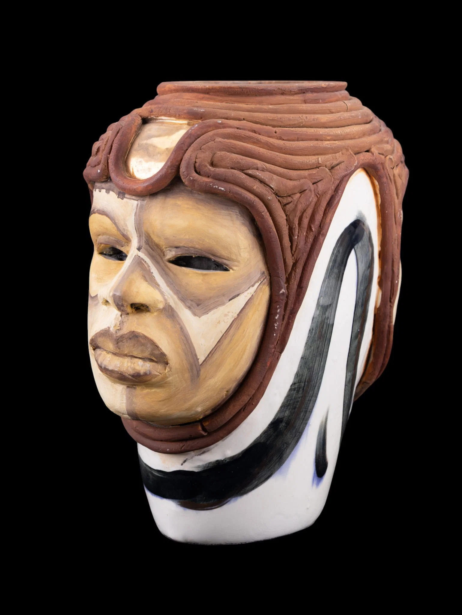 Woodrow Nash (Am. 1948-) African Nouveau Vase