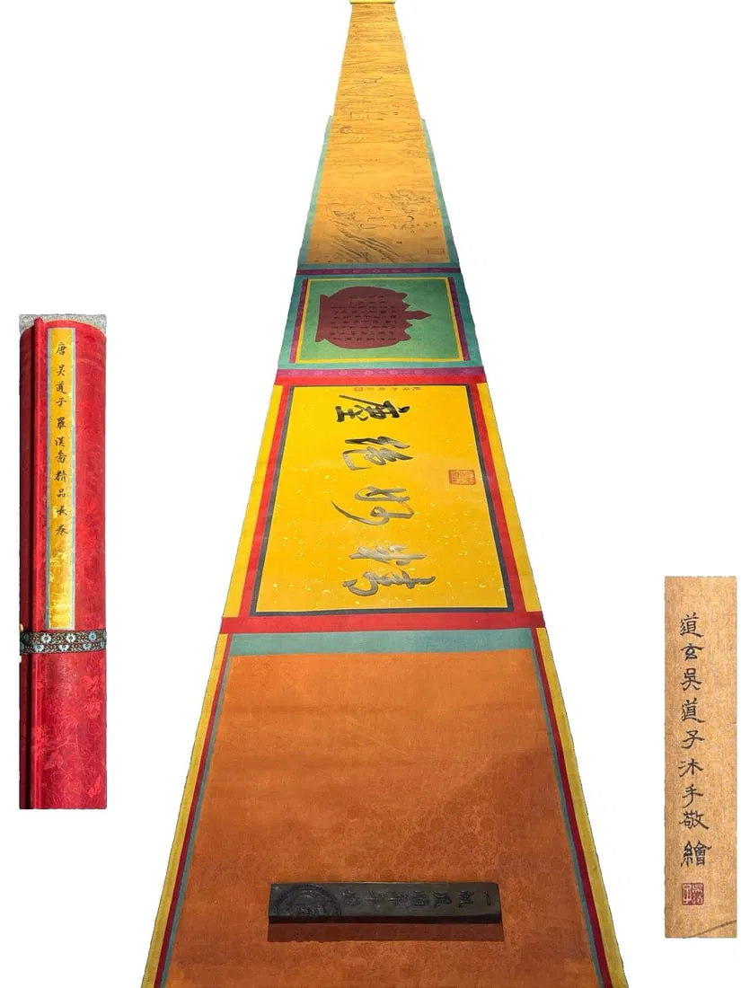 Wu Daozi's exquisite silk scroll painting of Arhats