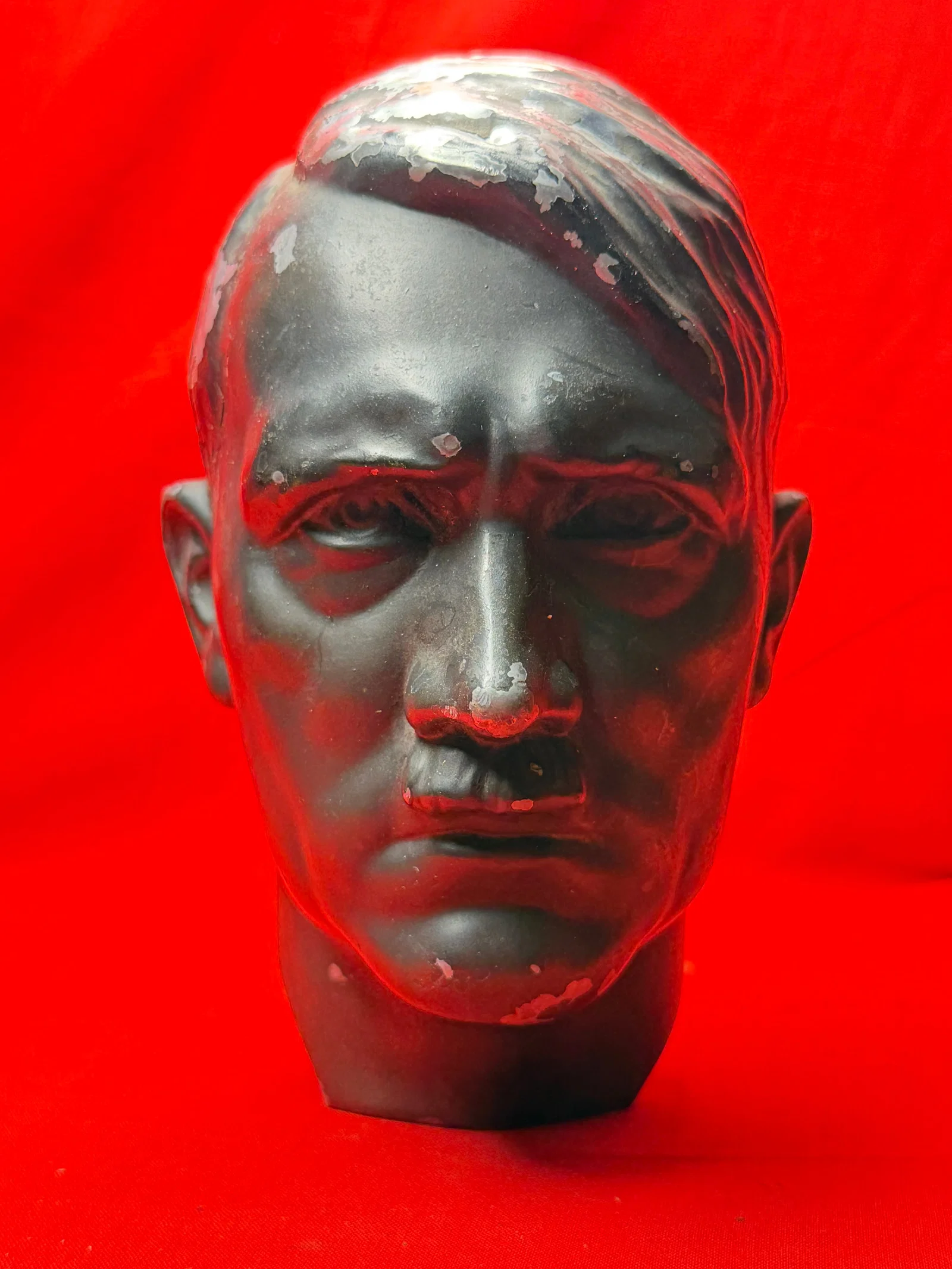 WW2 German Cast Metal Bust of Adolf Hitler, Third Reich Era, c. 1930s–1940s - Very Heavy
