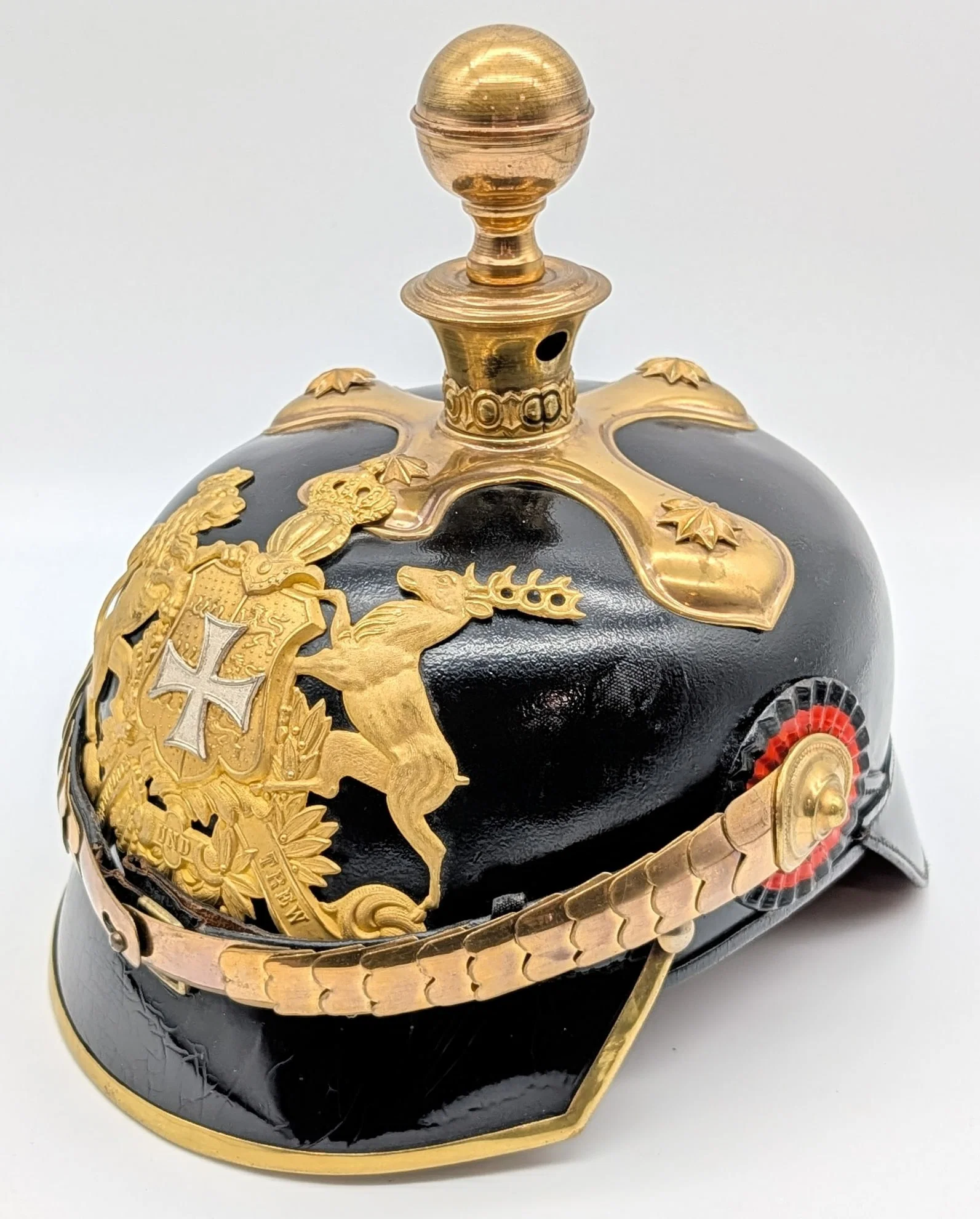 WWI Imperial German Bavarian Artillery Officer Pickelhaube Helmet
