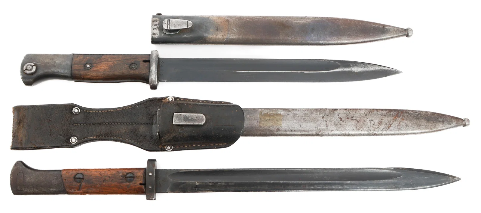 WWII GERMAN K98 COMBAT & REARSENAL VZ24 BAYONETS