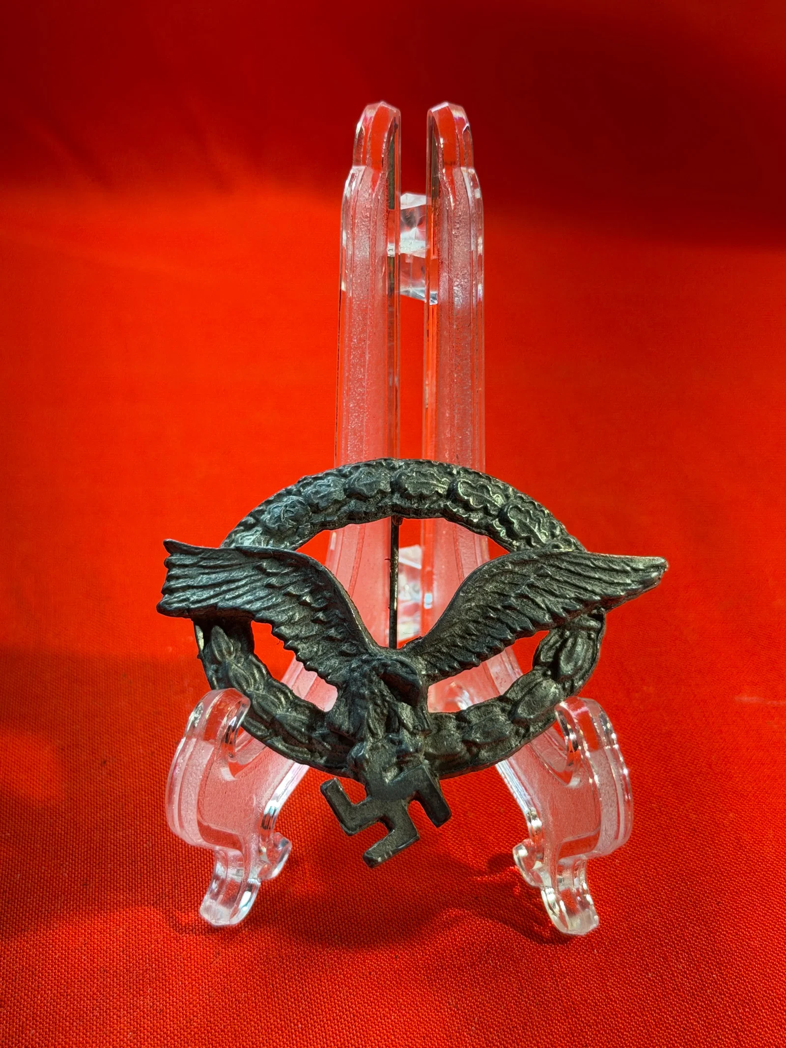 WWII German Luftwaffe Eagle Wreath Badge (Swastika) – Metal Pin