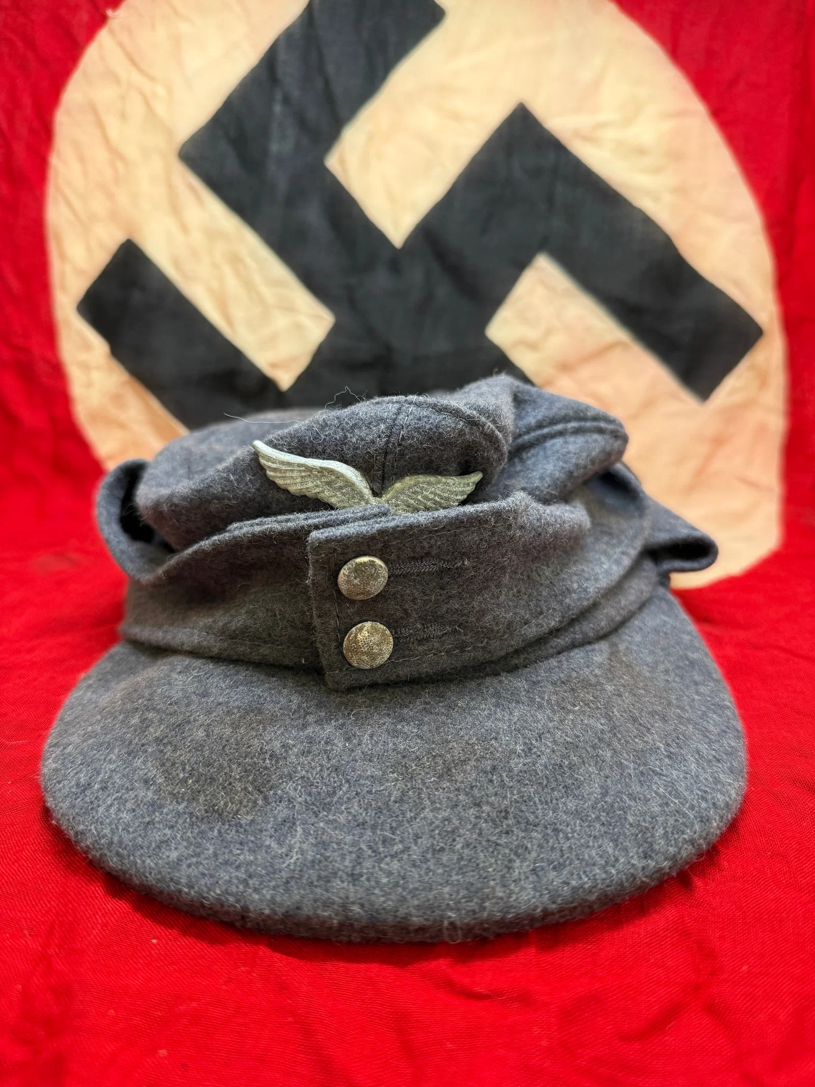 WWII German Luftwaffe Field Cap (Side Cap / Flieger Schiffchen)