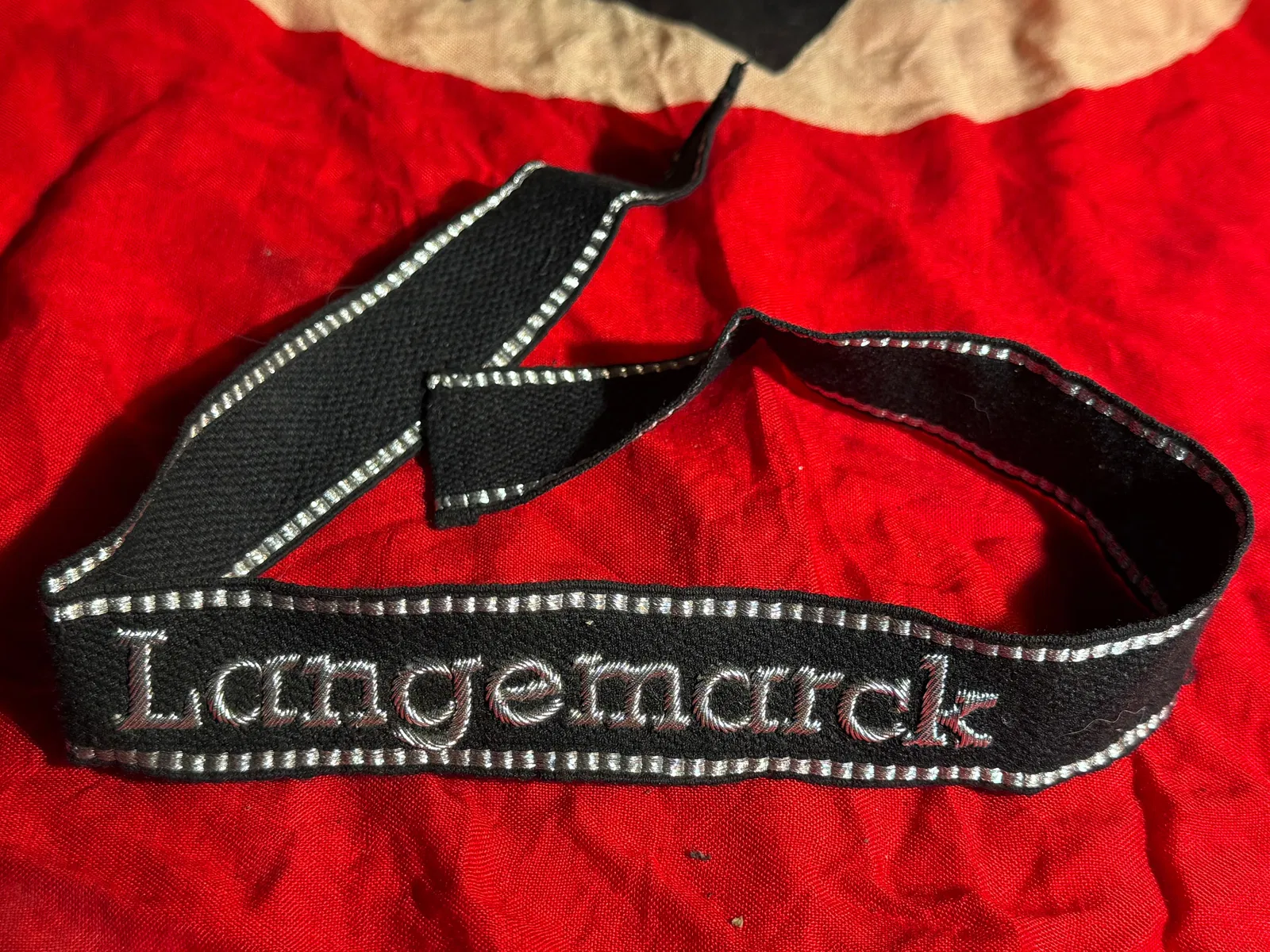 WWII German Luftwaffe “Langemarck?? Cuff Title (Ärmelband)
