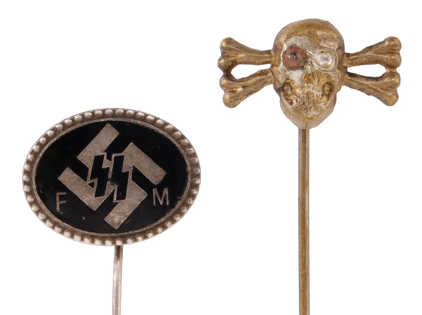 WWII GERMAN THIRD REICH SS STICK PINS LOT OF 2