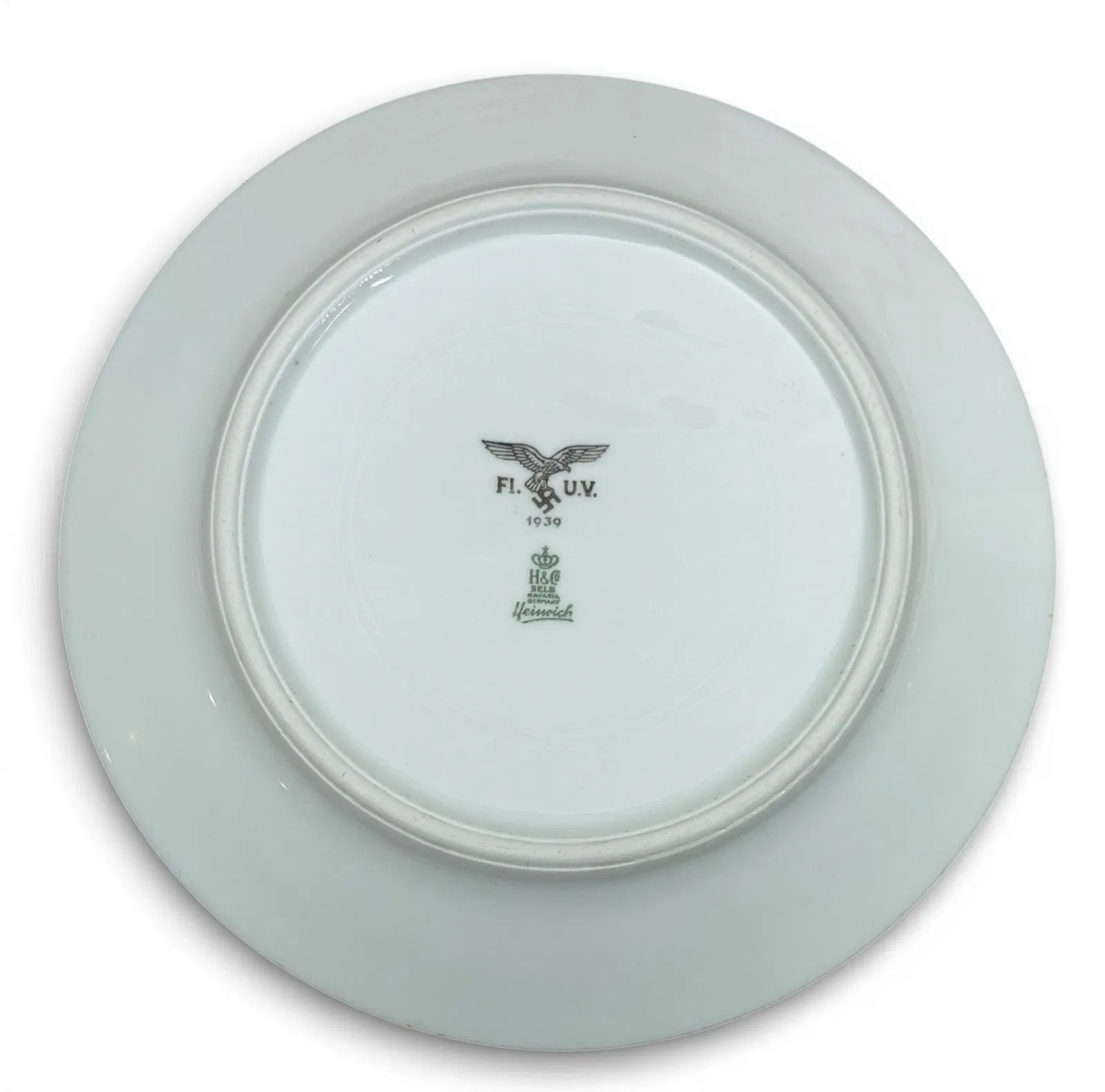 WWII Nazi German Luftwaffe 1939 Porcelain Dinner Plate by Heinrich & Co. Selb Bavaria