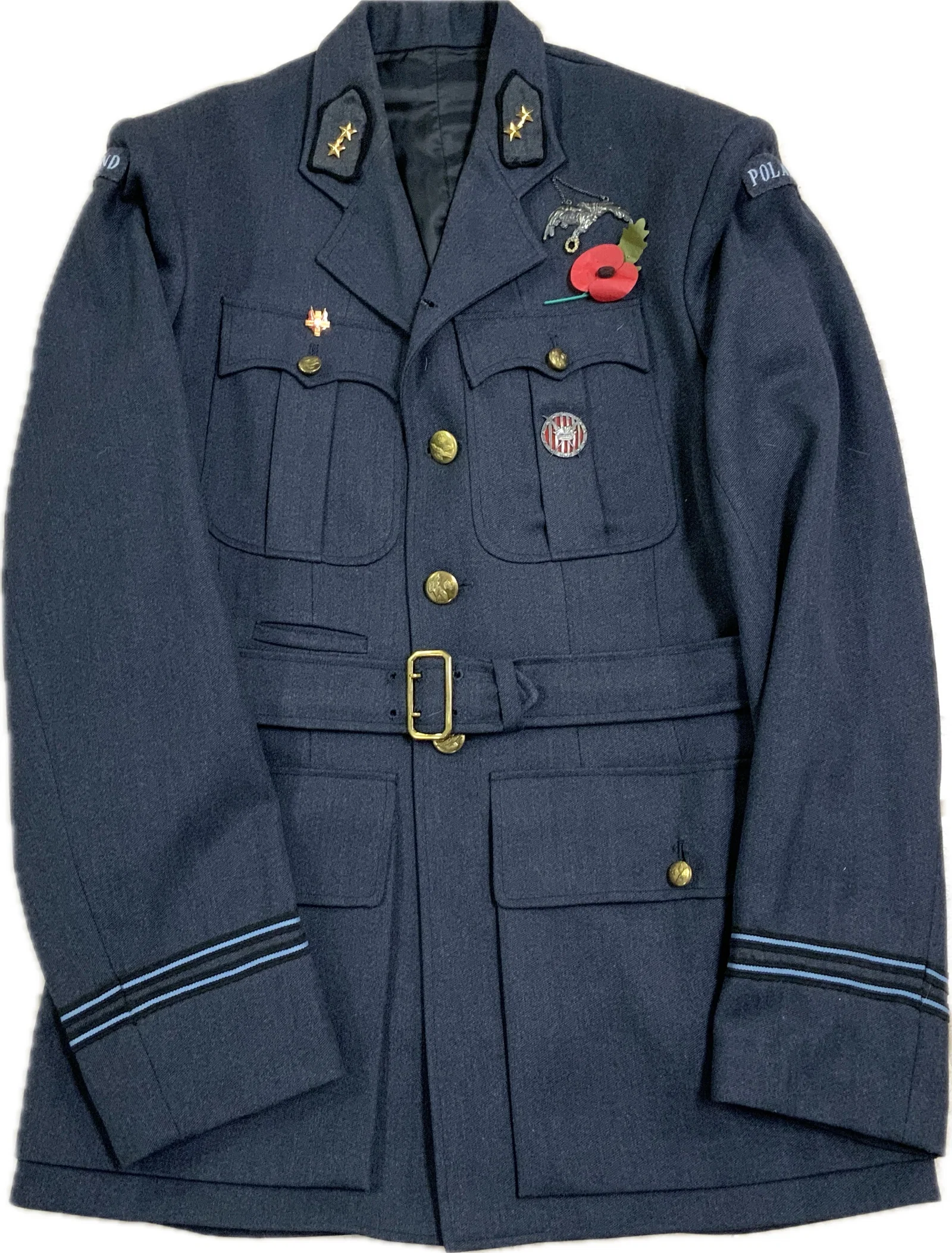 WWII POLISH AIR FORCES RAF FLYING OFFICER UNIFORM TUNIC AND TROUSERS