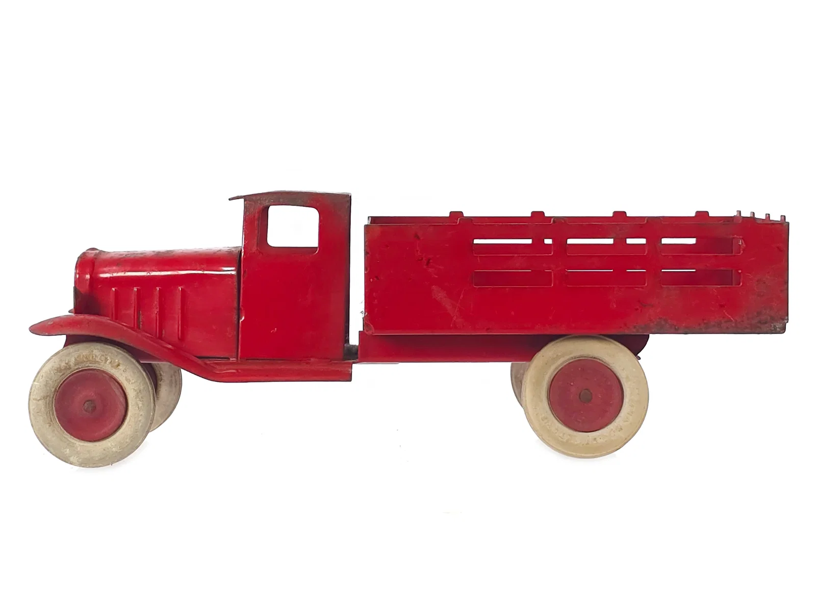 Wyandotte Red 1930s Stake Truck Pressed Steel