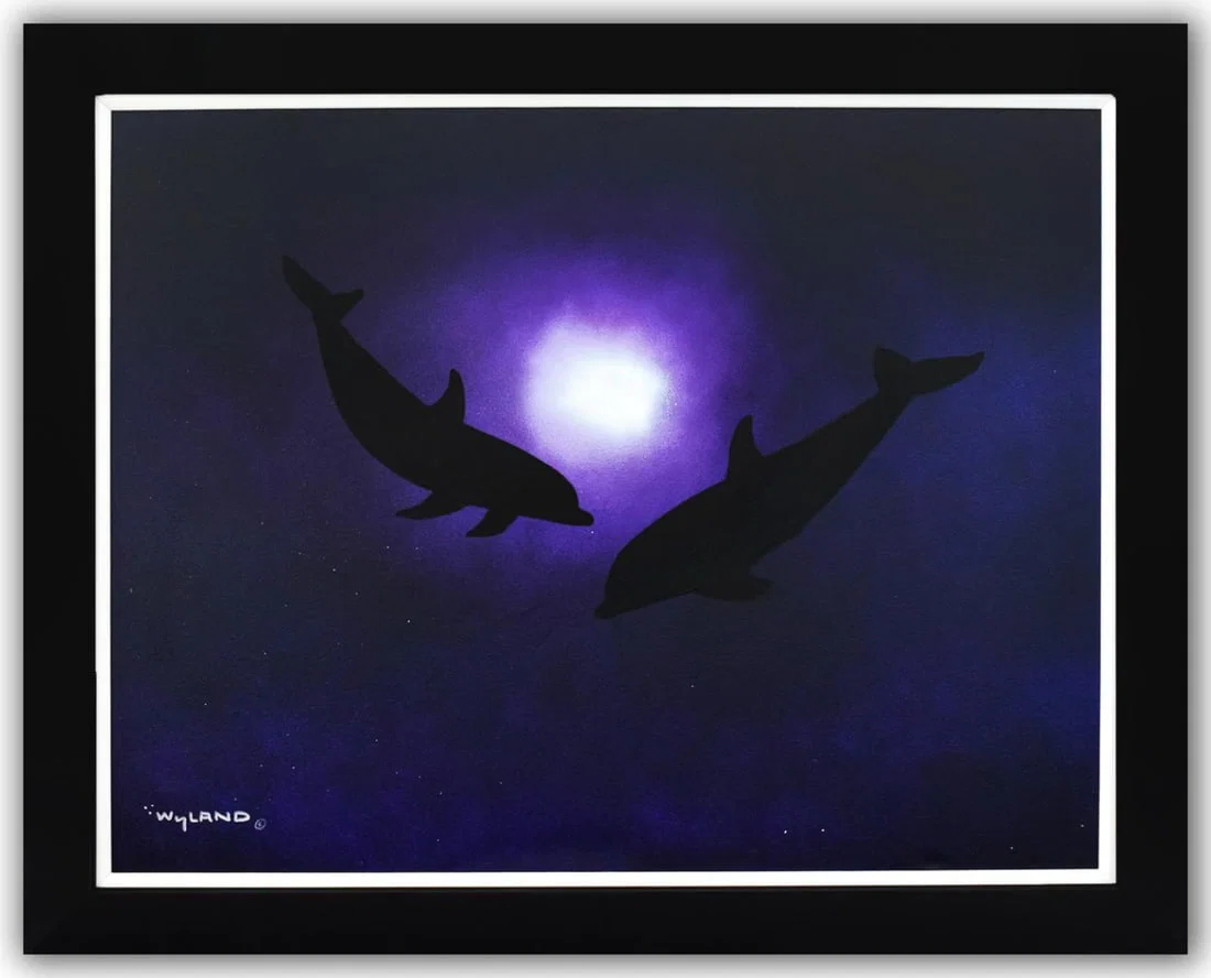 Wyland- Original Painting on Canvas "Dolphin World"