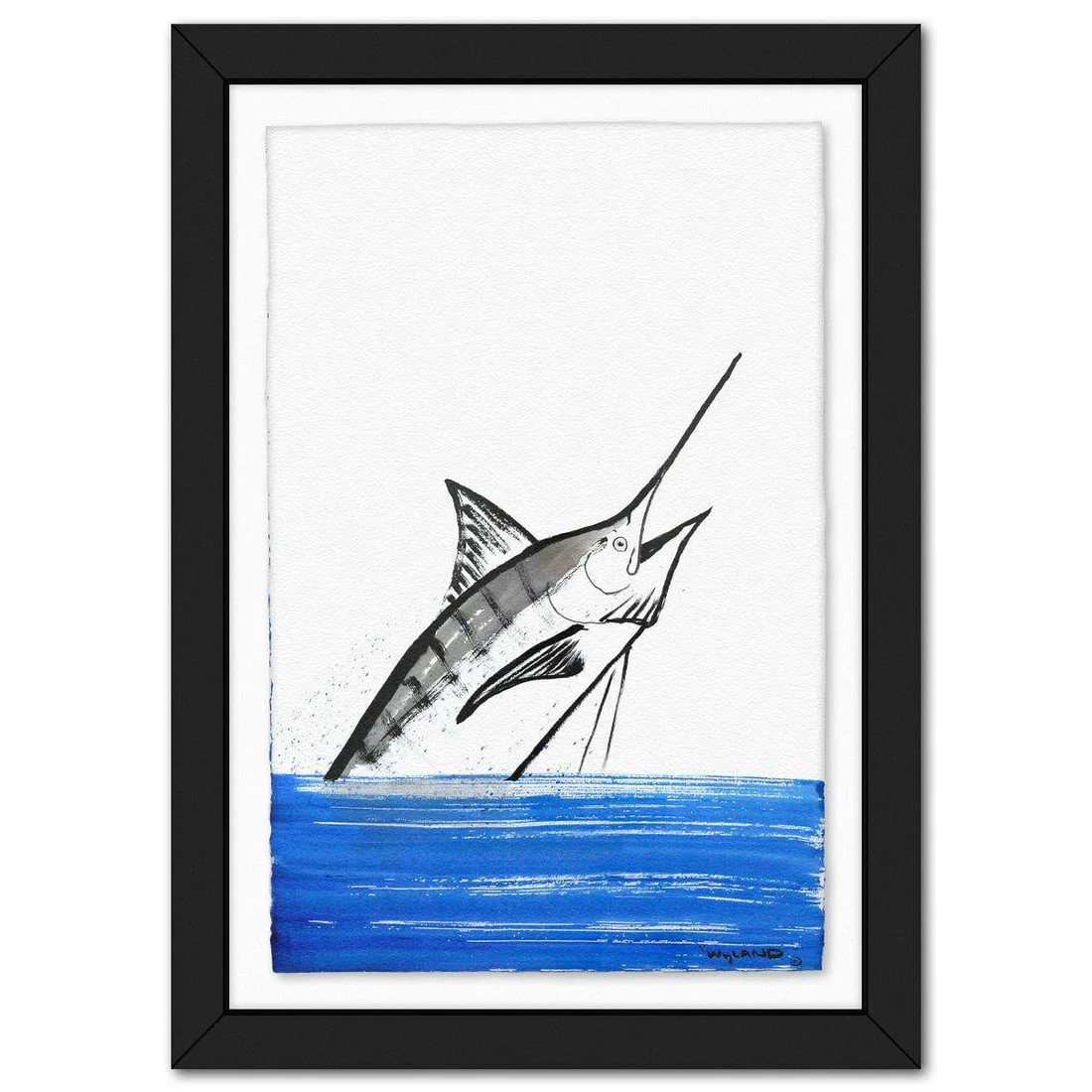 Wyland- Original Sumi Ink Painting "Marlin"