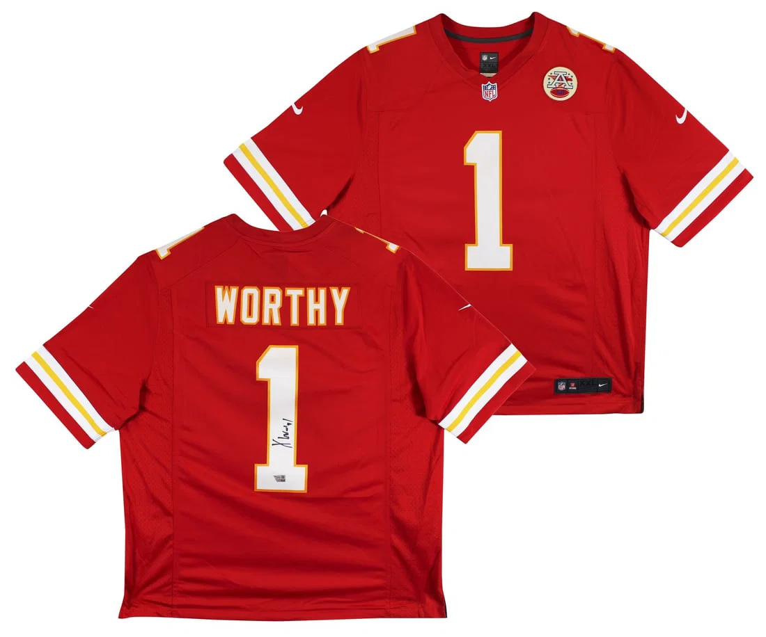 Xavier Worthy Signed Red Nike Limited Jersey Kansas City Chiefs Fanatics Authenticated