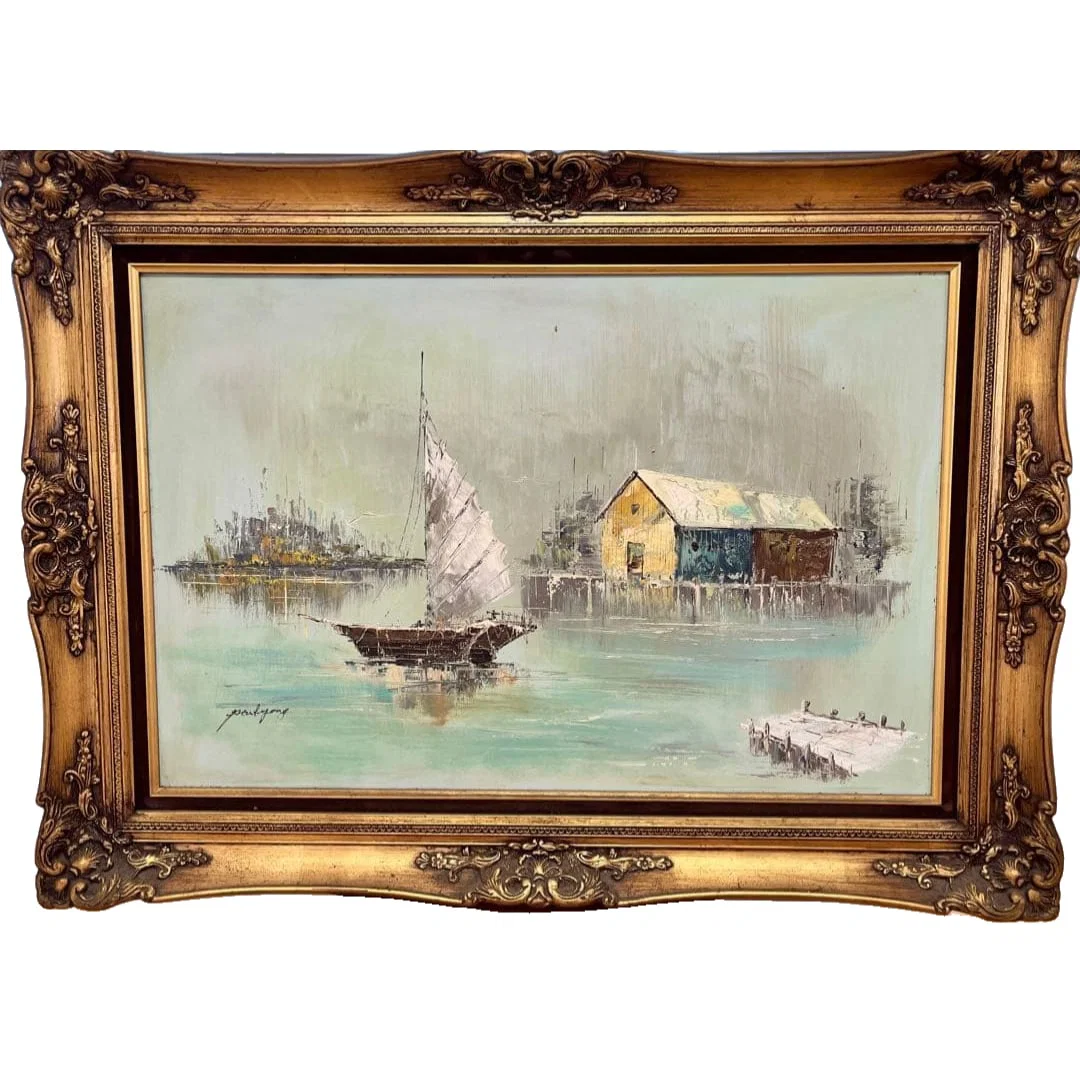 Yacht Port Oil Painting