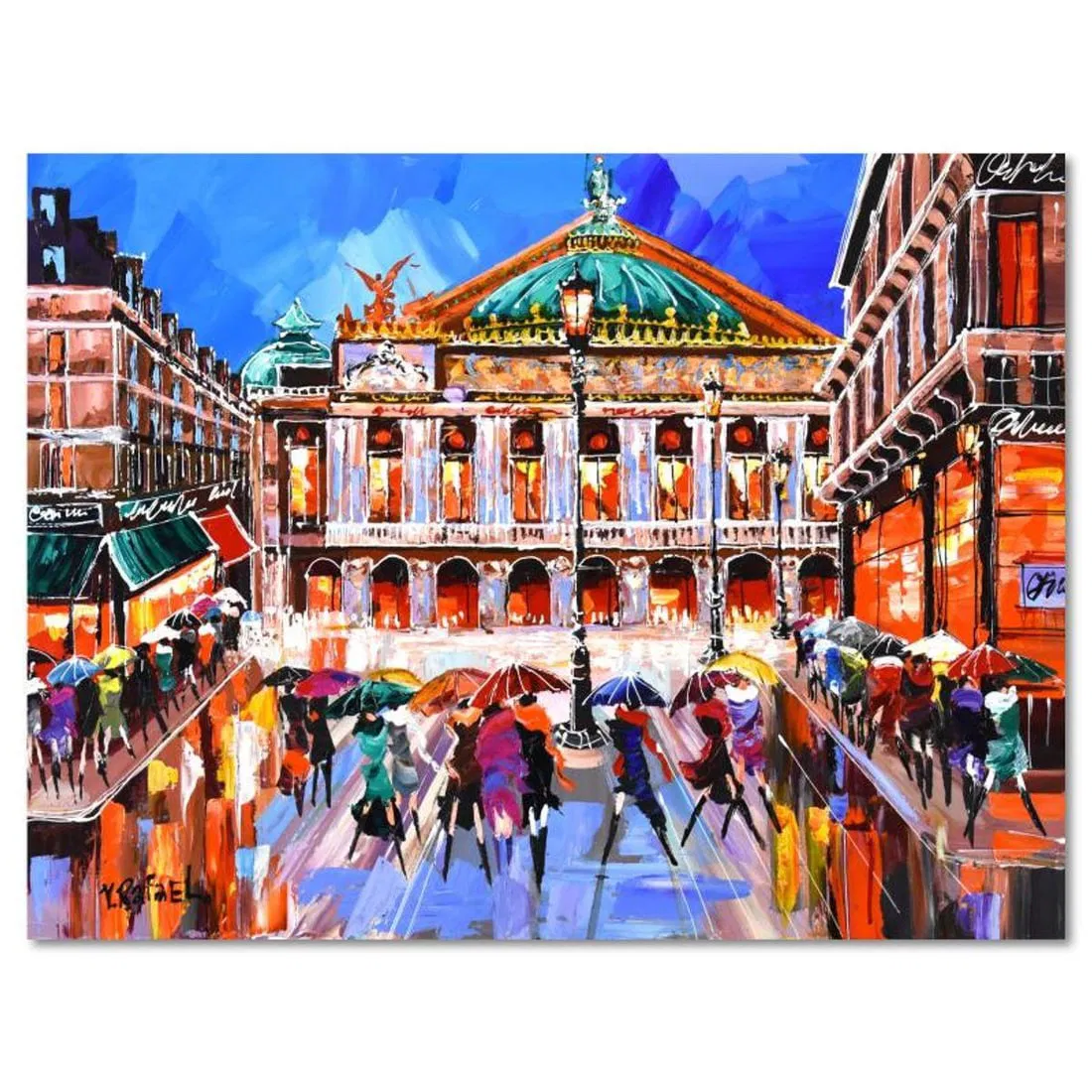 Yana Rafael, "Paris Opera" Original Acrylic Painting on Canvas (40" x 30"), Hand Signed with Letter