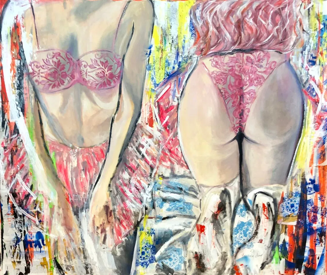 Yasemen Asad (Untitled - Pop Art) Signed Original Mixed Media