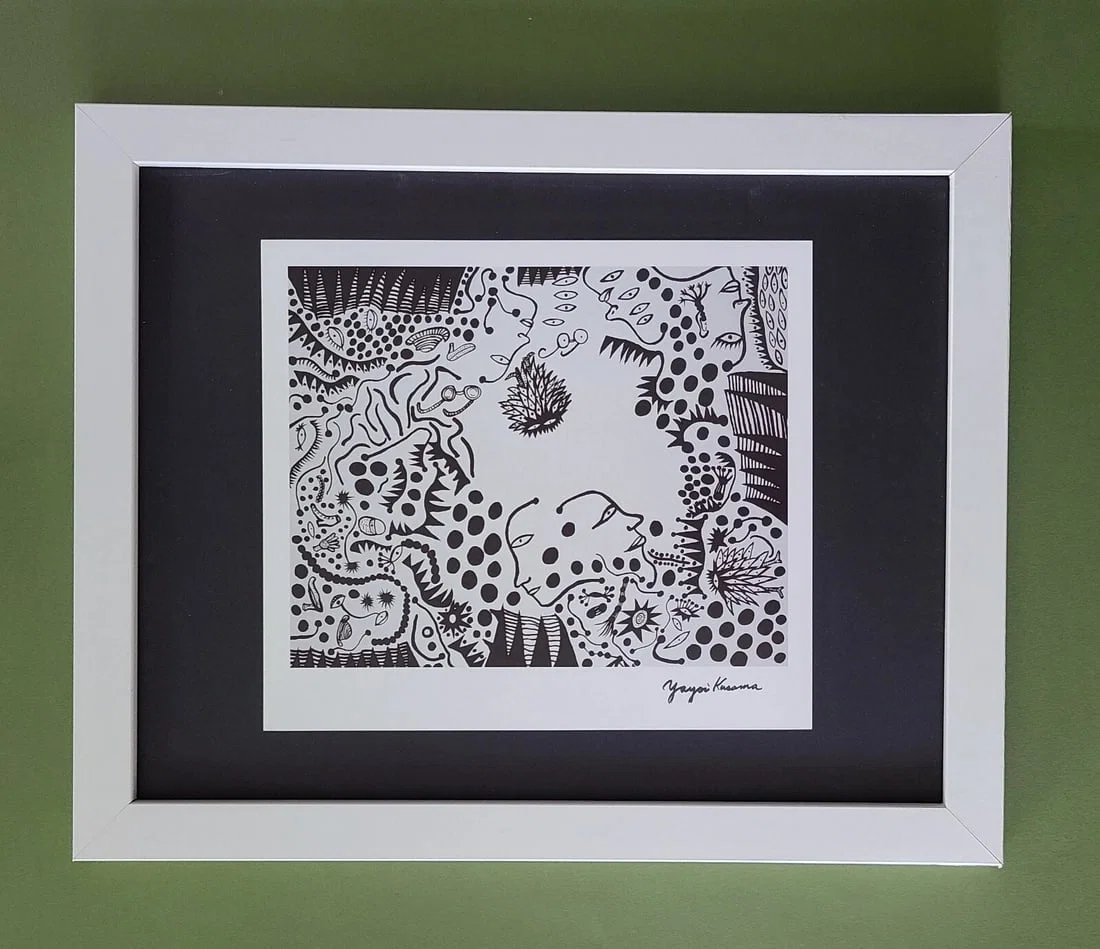 Yayoi Kusama | 1990's Artistic Pop Art Print Signed | Mounted and Framed!
