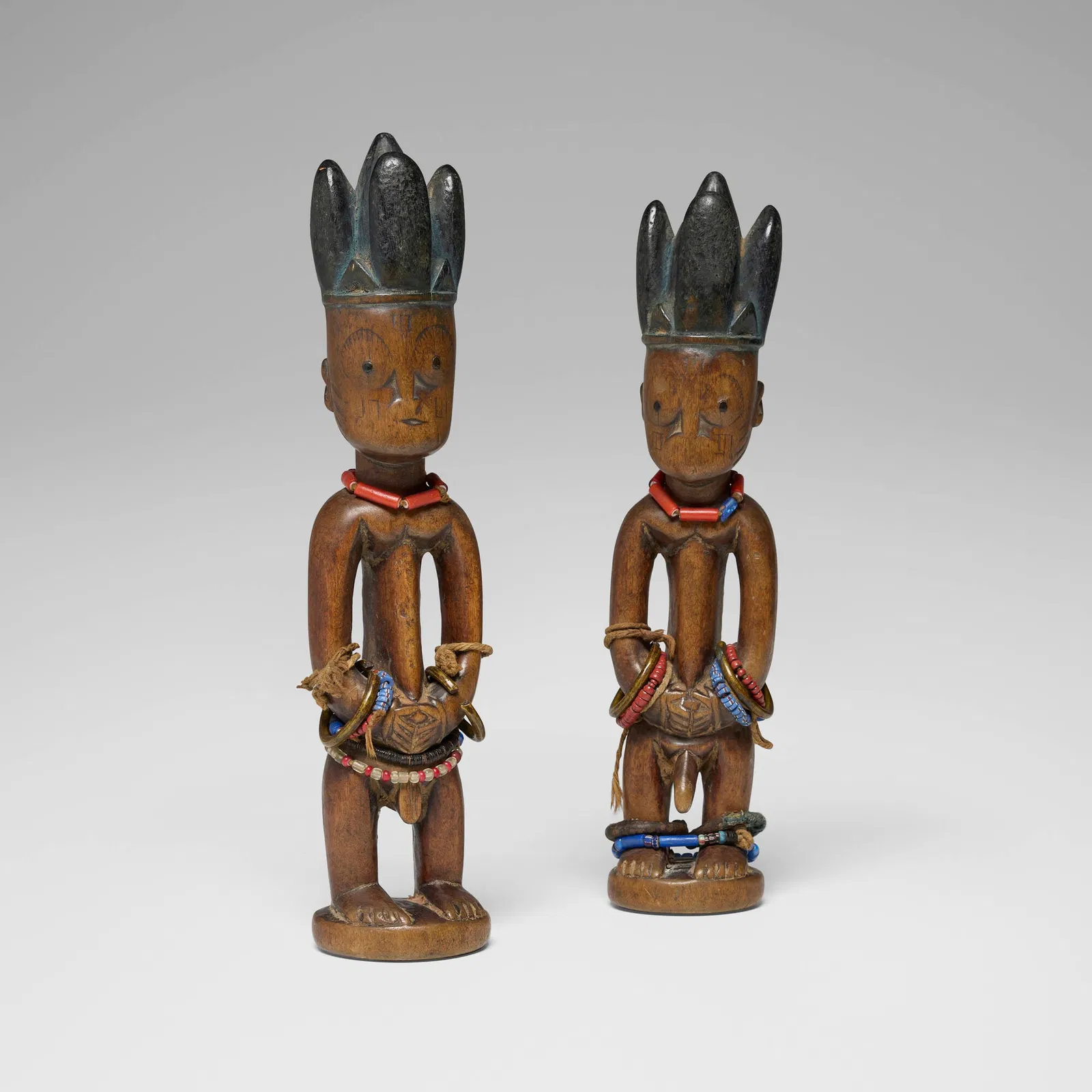 Yoruba, Ere Ibeji twin figures, pair