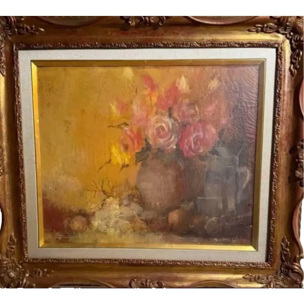 Yoshiaki Nishii: Original Oil Painting of Roses and Still Life