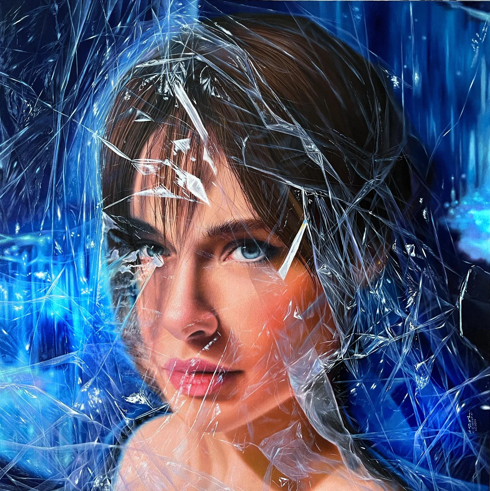 Youth 39x39 Oil Painting by Dmitriy Krestniy Realist Style
