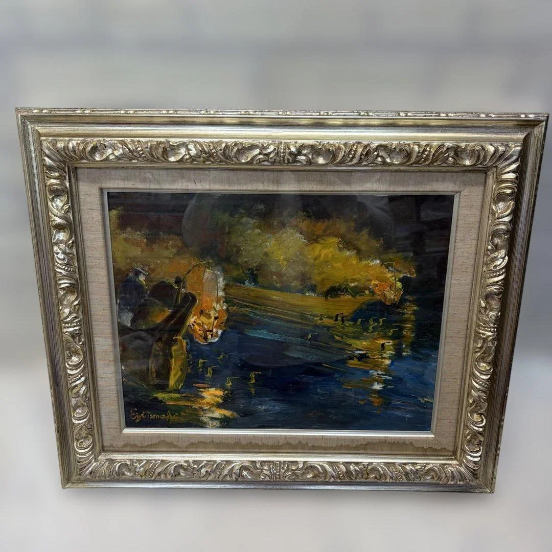 Yugi Eiji's oil painting work: "Cormorant Fishing"