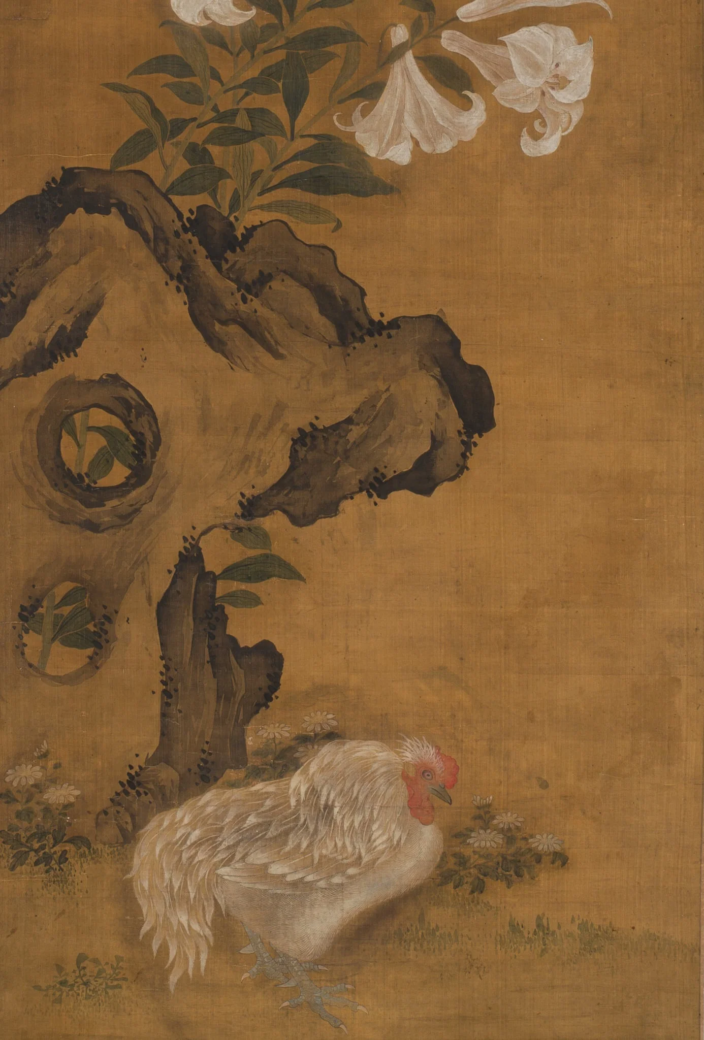 YUN SHOUPING (1633-1690): 'ROOSTER AND IRIS', DATED 1689