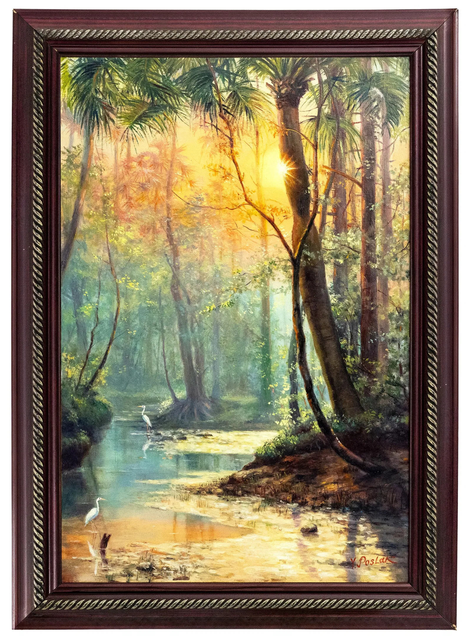 Yuriy Poslak (American) Highwaymen Style, Florida Landscape, Oil on Canvas Painting