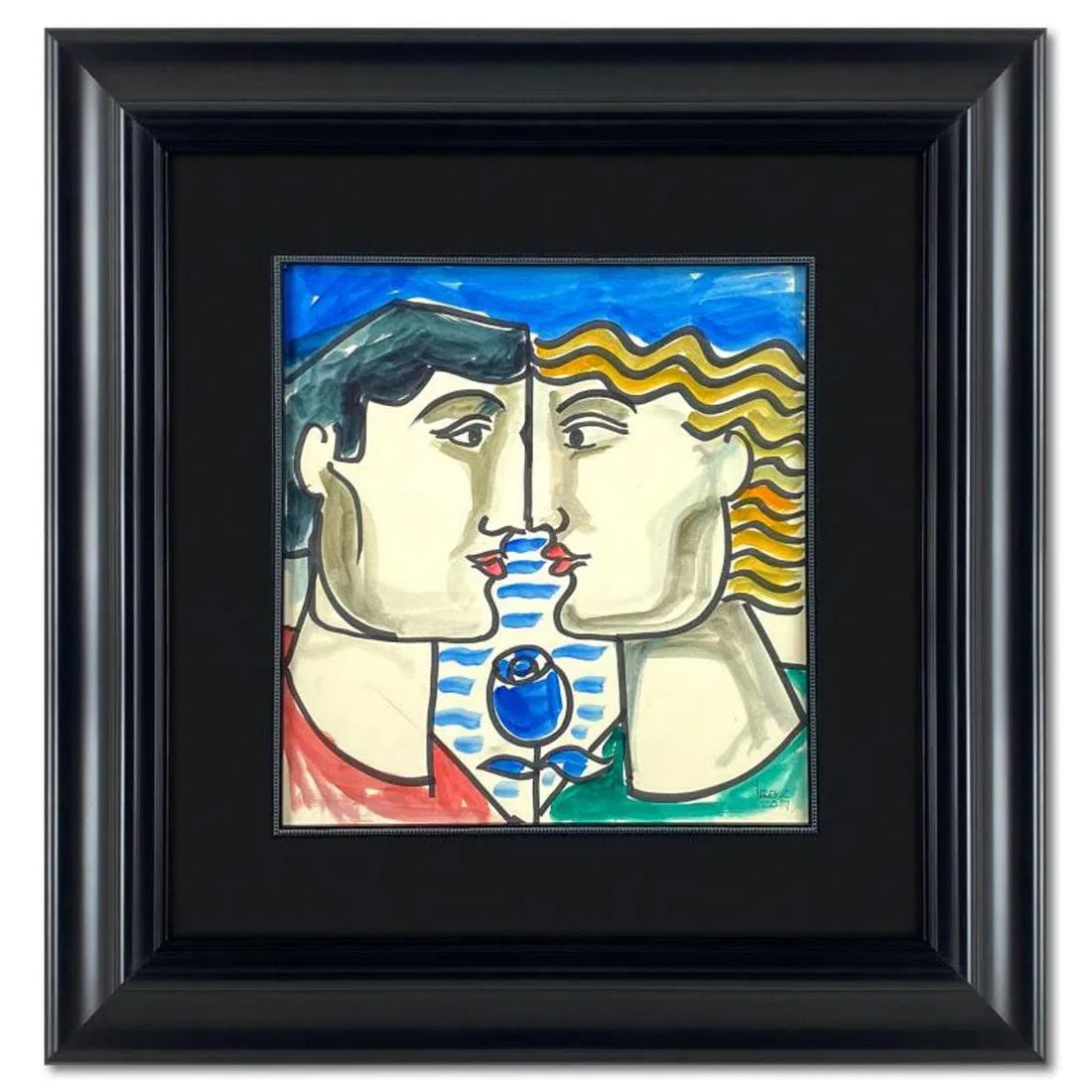 Yuroz, Framed Original Painting, Hand Signed with Letter of Authenticity.
