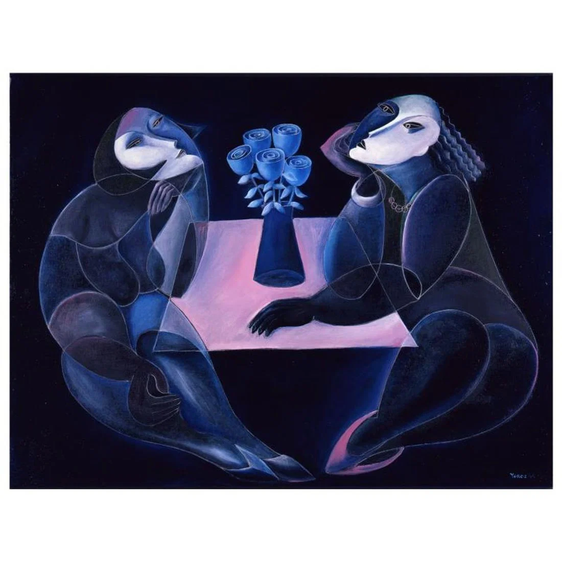 Yuroz, "Table Of Negotiation" Hand Signed Limited Edition Serigraph with Certificate of