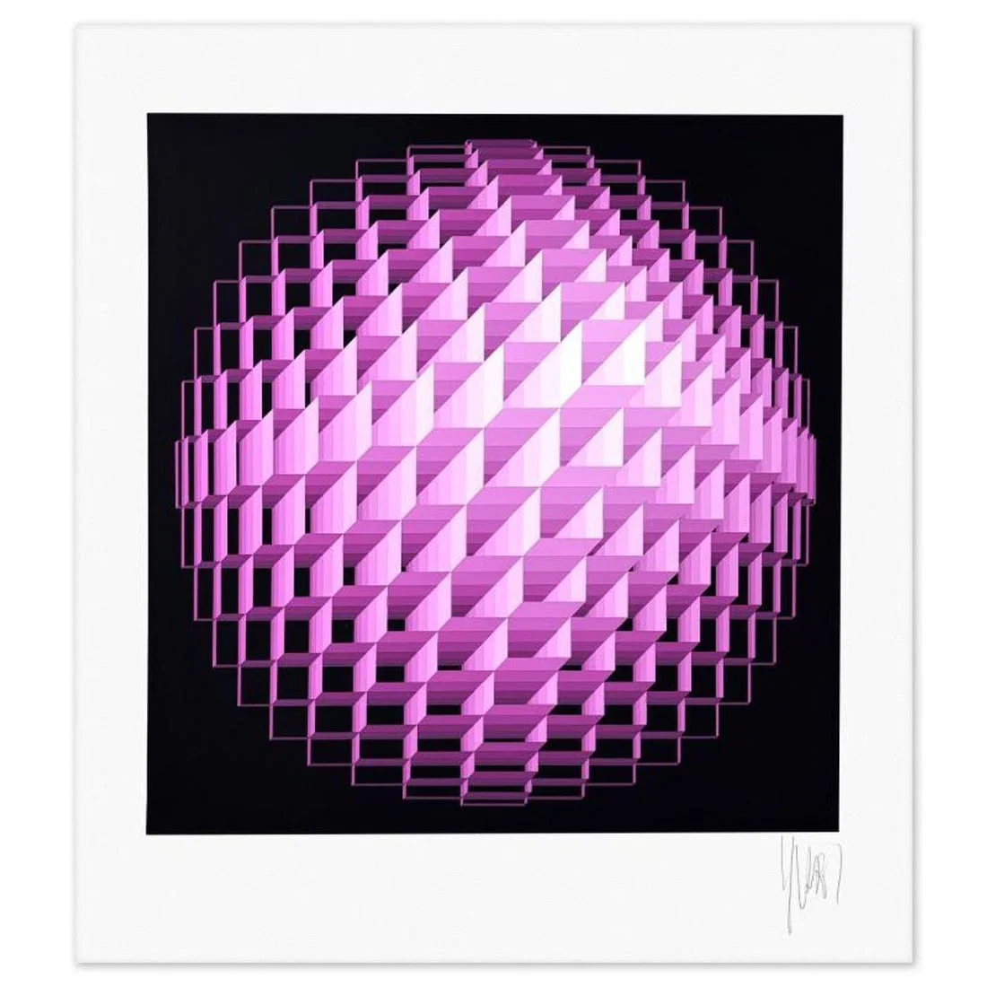 Yvaral (1934-2002), "Sphere" Limited Edition Serigraph, Numbered and Hand Signed with Letter of